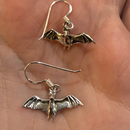 Sterling Silver Bat Dangle Earring