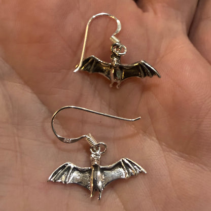 Sterling Silver Bat Dangle Earring