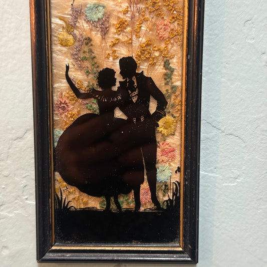 Antique Milkweed Black Framed Couple Dancing