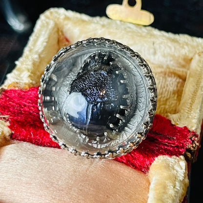 Victorian Thistle Purple Scarab Beetle Sterling Ring