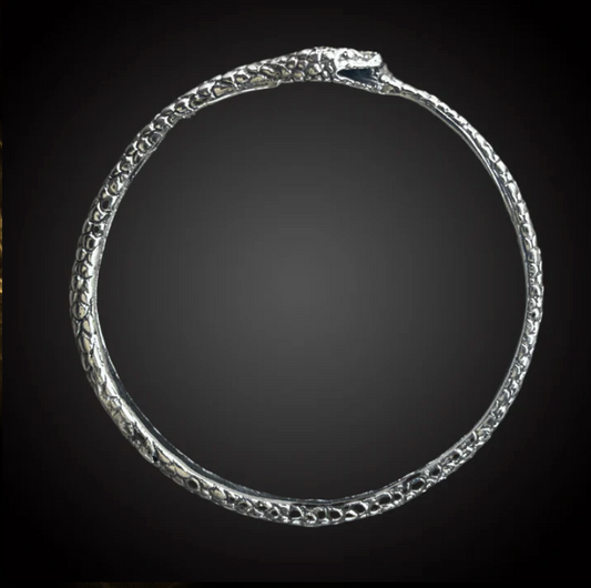Sterling Ouroboros Snake Bangle