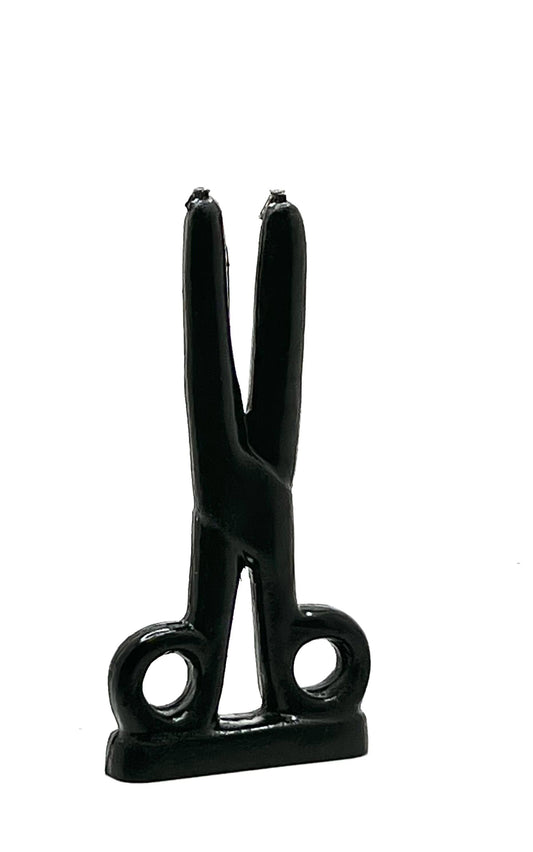 Scissors shape candle Black 5-6"