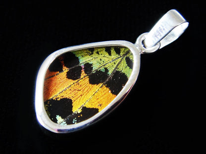 Sterling Silver "Sunset Moth" Tiny Butterfly Pendant