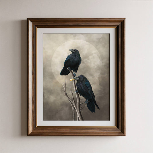 BirdHag Common Raven Couple Fine Art Print