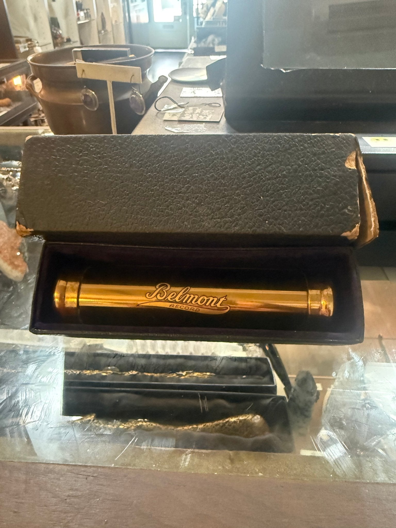 Antique Belmont Brass Casket Records Cask - Loved To Death