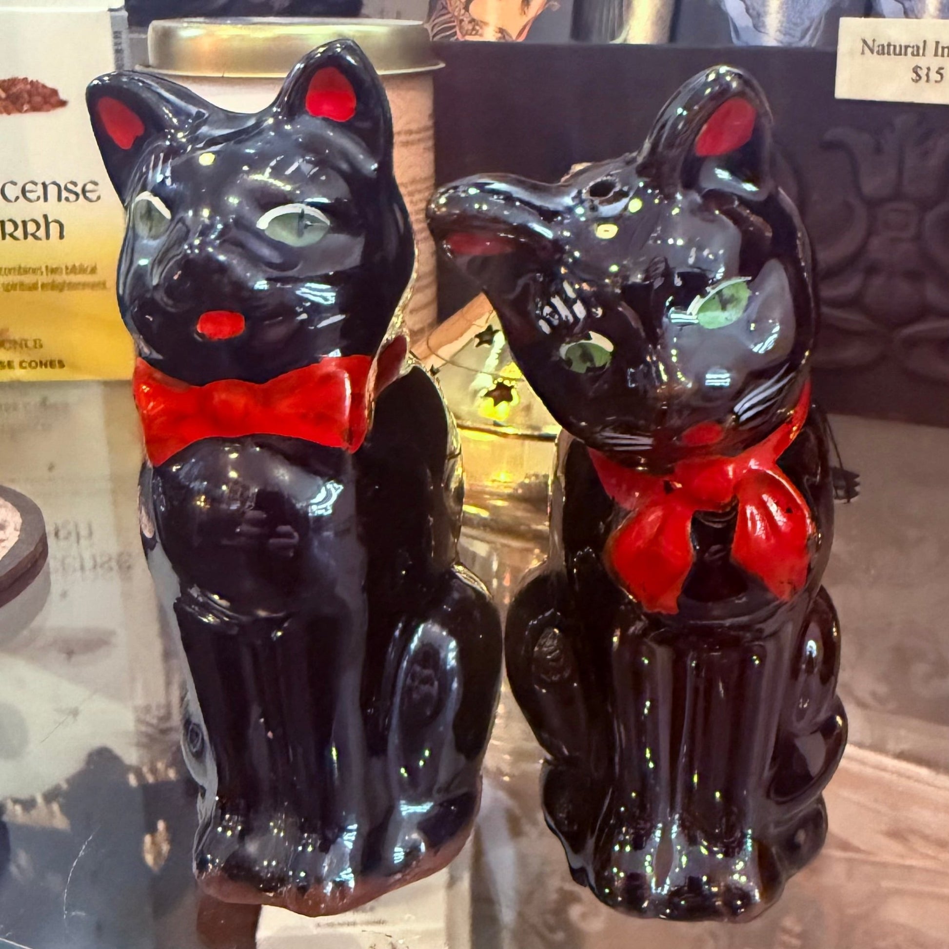 Antique Black Cat Salt & Pepper Shakers - Loved To Death