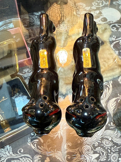 Antique Black Cat Salt & Pepper Shakers - Loved To Death