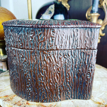 Antique Celluloid Woods & Deer Collar Dresser Box - Loved To Death