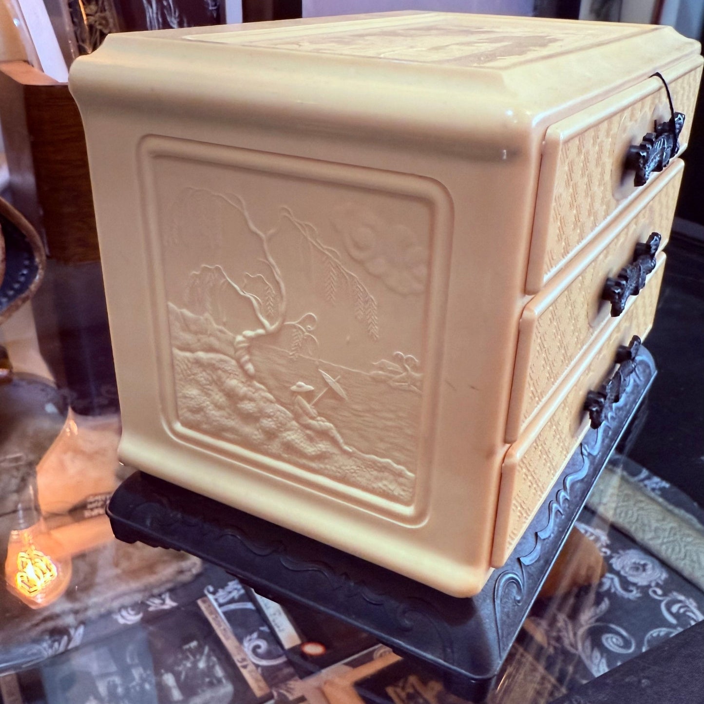 Antique Dragon Three Drawer Bakelite Box - Loved To Death