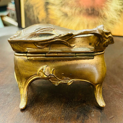 Antique Gold Floral Nouveau Jewelry Casket - Loved To Death
