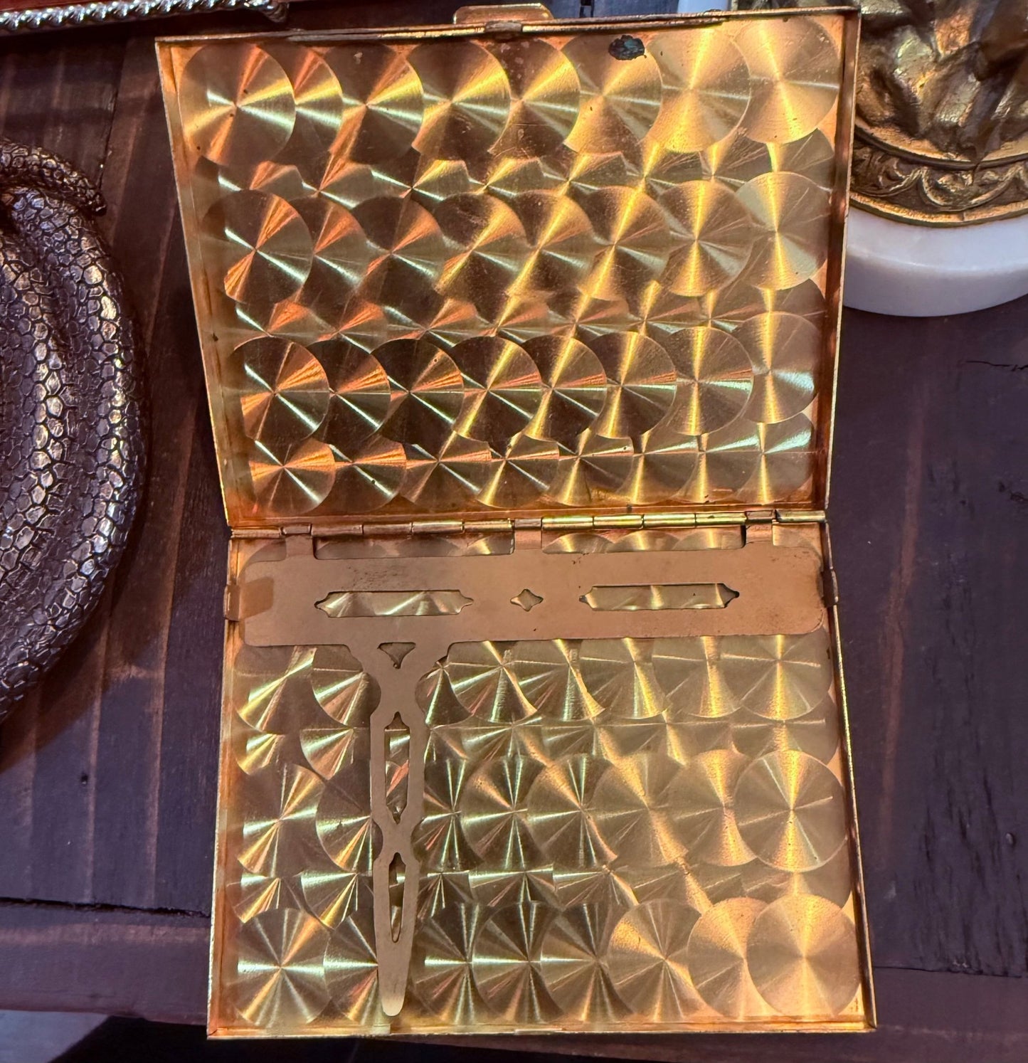 Antique Mother of Pearl Brass Cigarette Case - Loved To Death