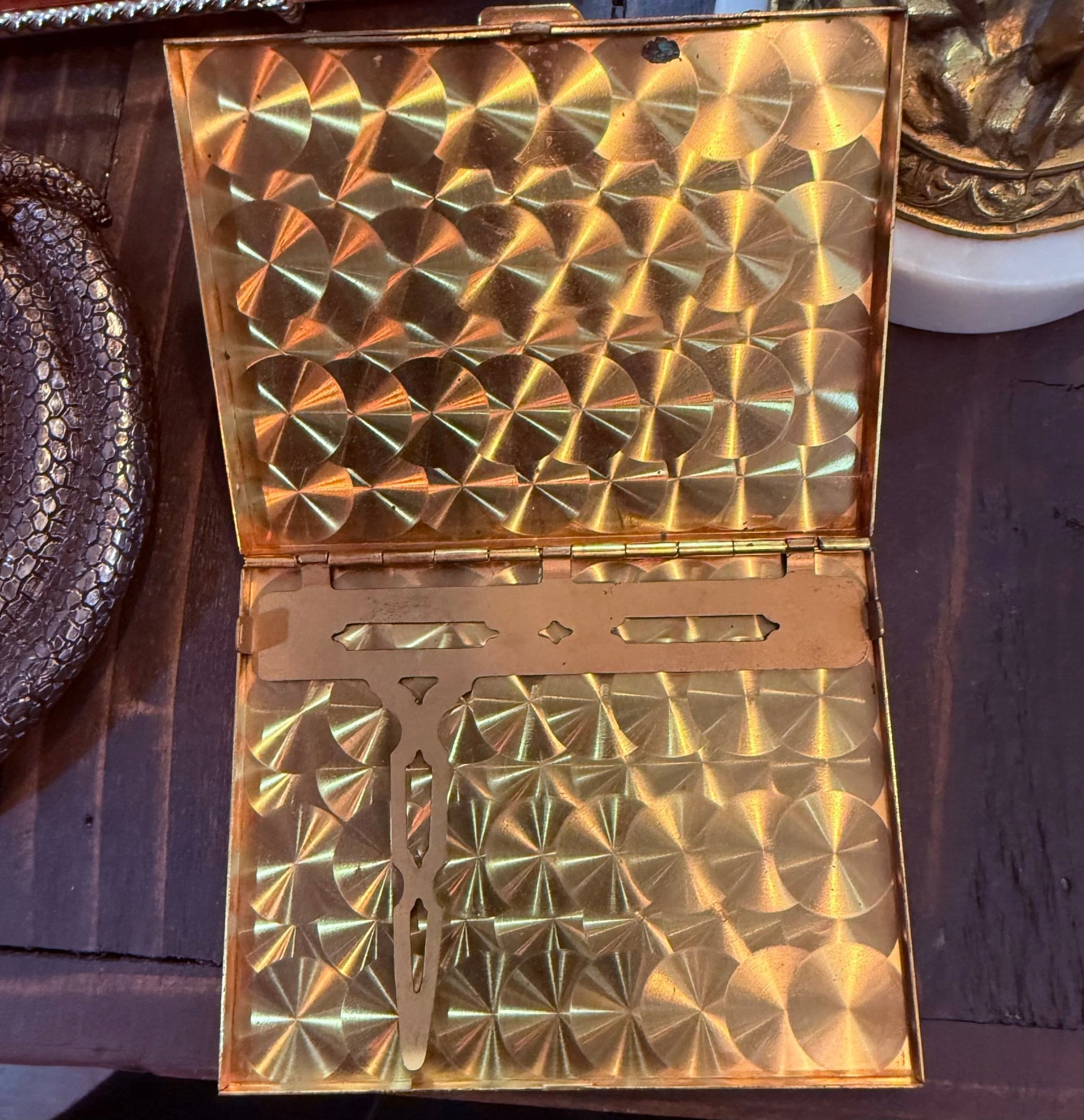 Antique Mother of Pearl Brass Cigarette Case - Loved To Death