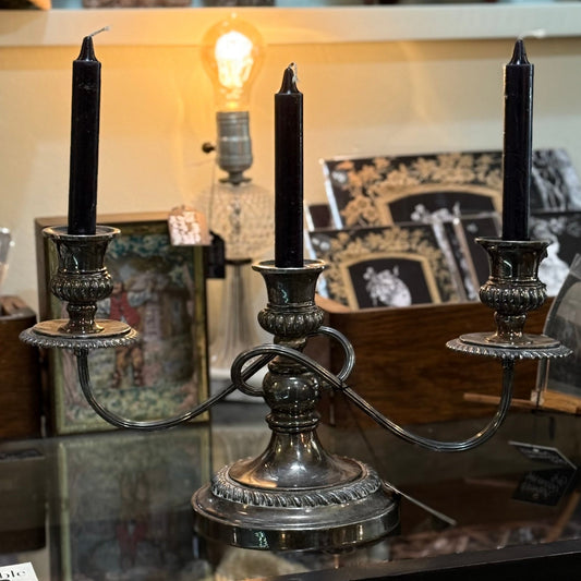 Antique Triple Candelabra Silver Plate - Loved To Death