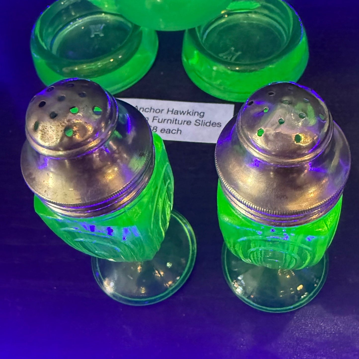 Antique Uranium Glass Salt & Pepper - Loved To Death