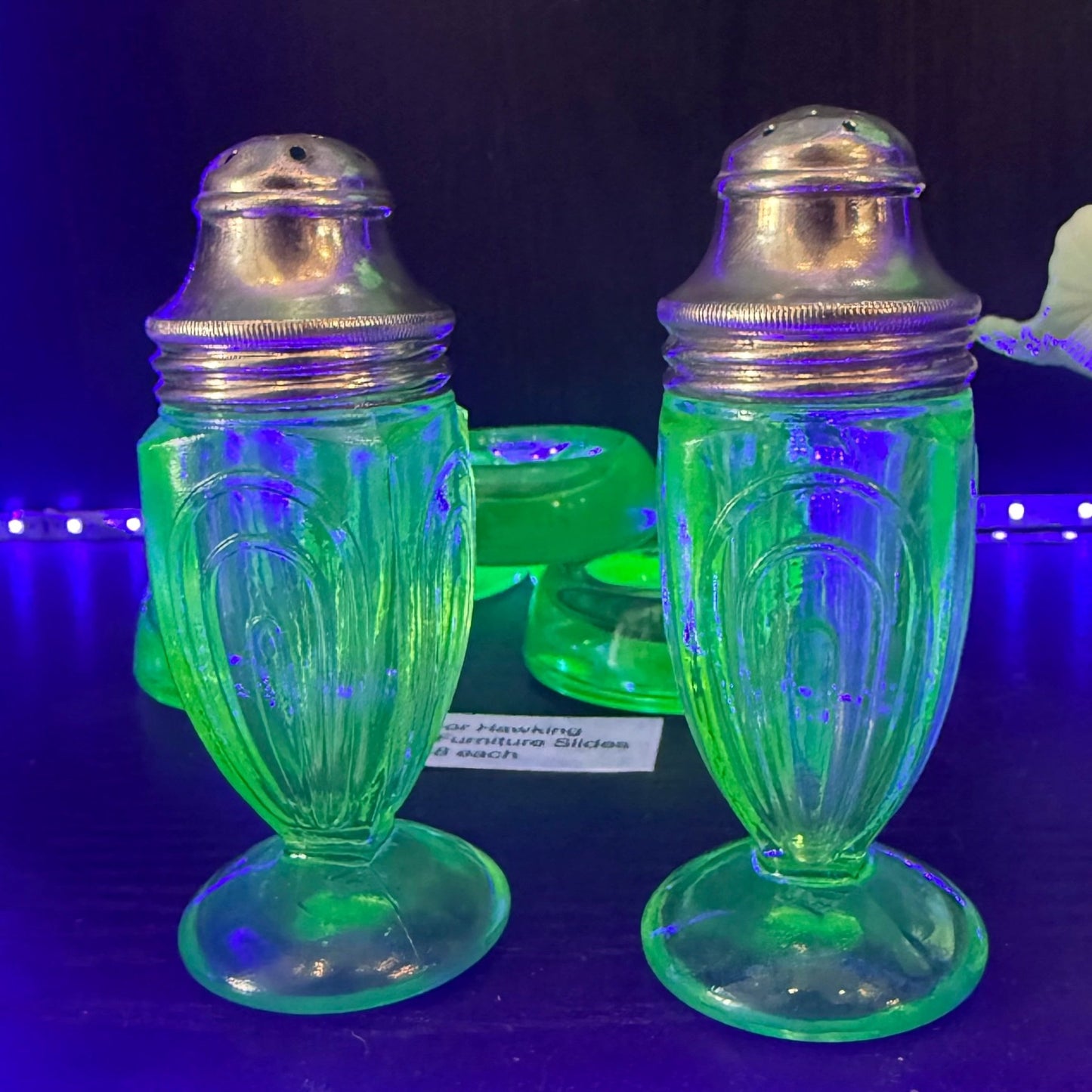 Antique Uranium Glass Salt & Pepper - Loved To Death
