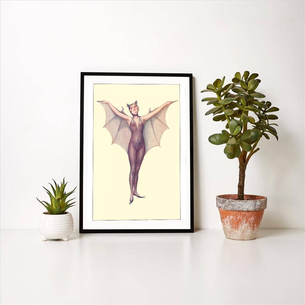 Art Print Girl in Bat Suit - Loved To Death