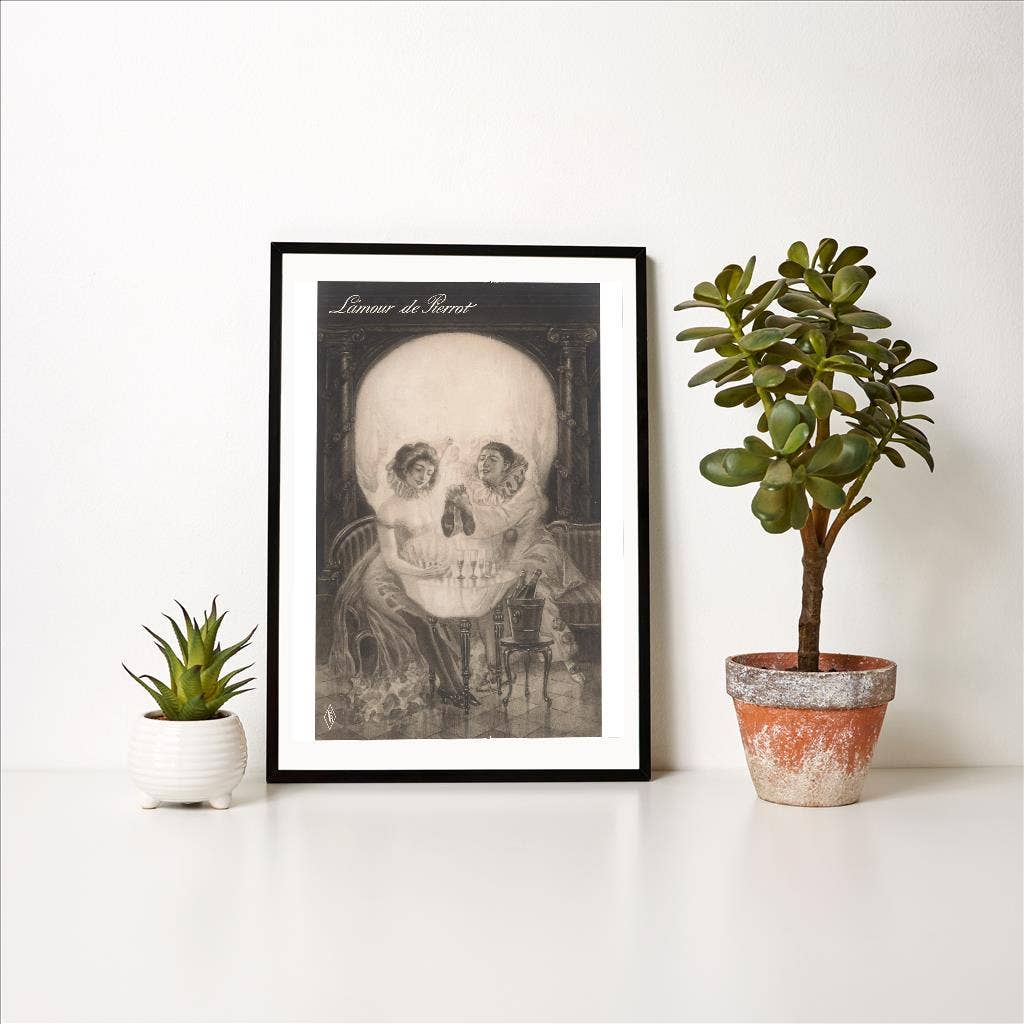 Art Print L'Amour de Pierot, Skull LS - 191 - Loved To Death