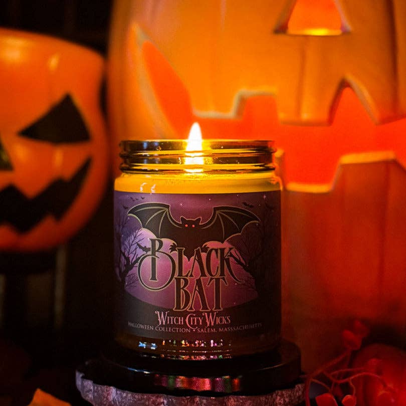 Black Bat – Halloween Fall Candle | Apple Cider Pomegranate - Loved To Death