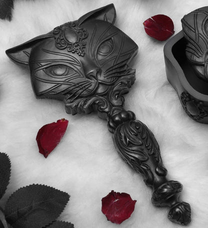 Black Cat Vanitas Hand Mirror - Loved To Death