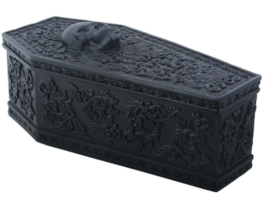 Black Skull Floral Coffin Box - Loved To Death