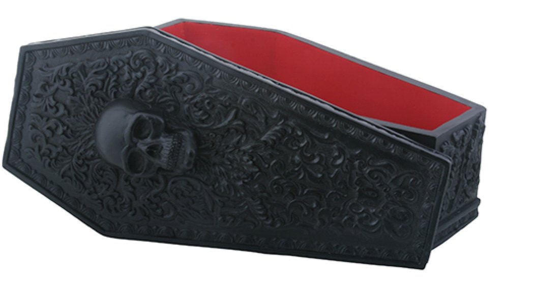 Black Skull Floral Coffin Box - Loved To Death