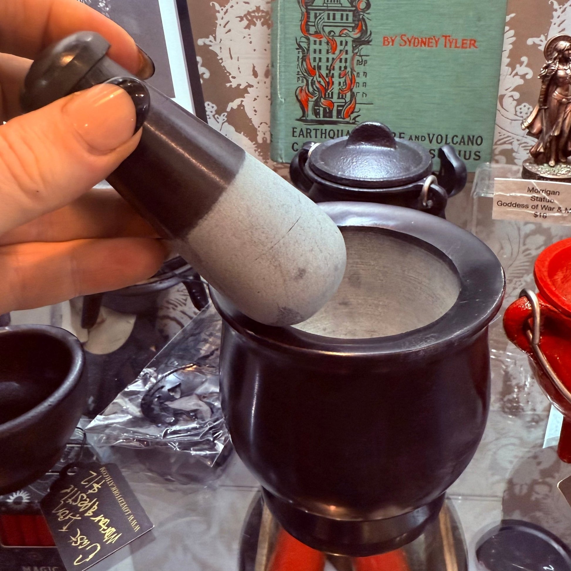 Black Soapstone Mortar with Pestle 4” - Loved To Death
