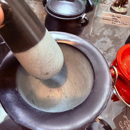Black Soapstone Mortar with Pestle 4” - Loved To Death