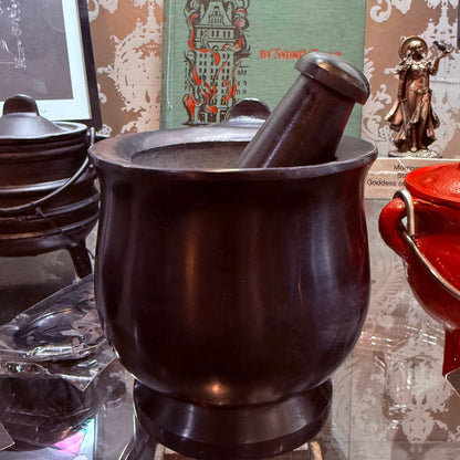 Black Soapstone Mortar with Pestle 4” - Loved To Death