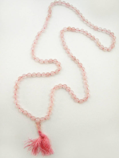 Knotted Rose Quartz Mala