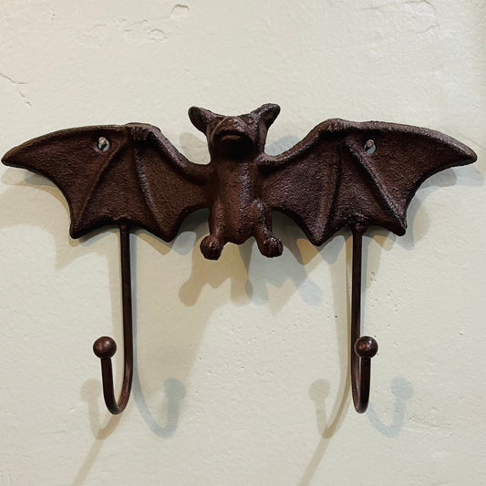 Cast Iron Bat Wall Hook Double - Loved To Death