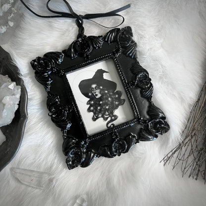 Celestial Witch - Mini Ornate Black Framed Art Print - Loved To Death