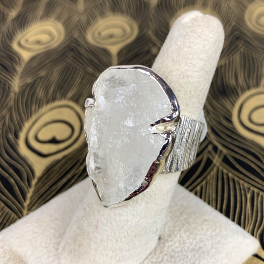 Clear Quartz Arrowhead Sterling Ring - Loved To Death