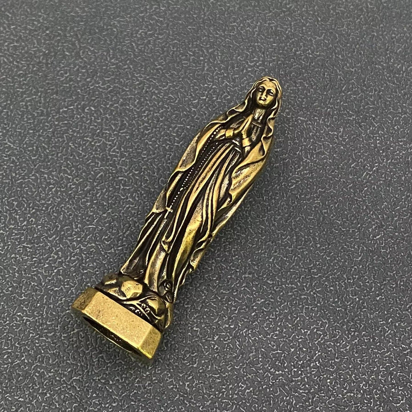 Small Brass Virgin Mary Statue Desktop Decoration