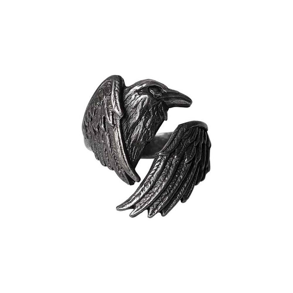 Black Raven Pewter Ring