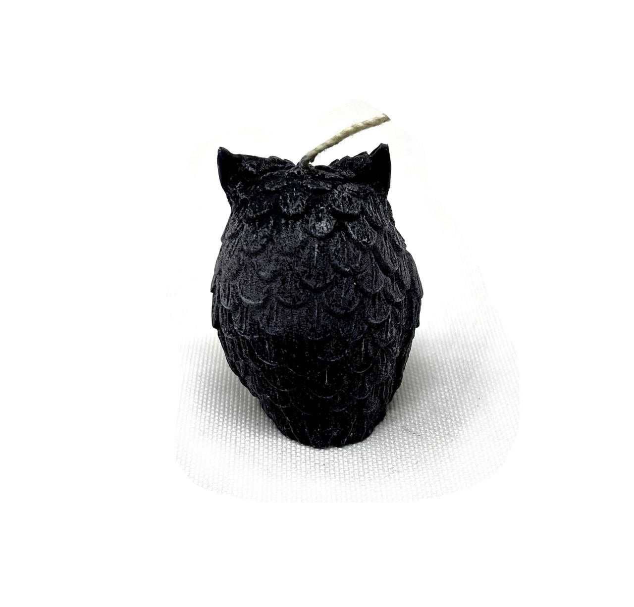 Owl Candle Black