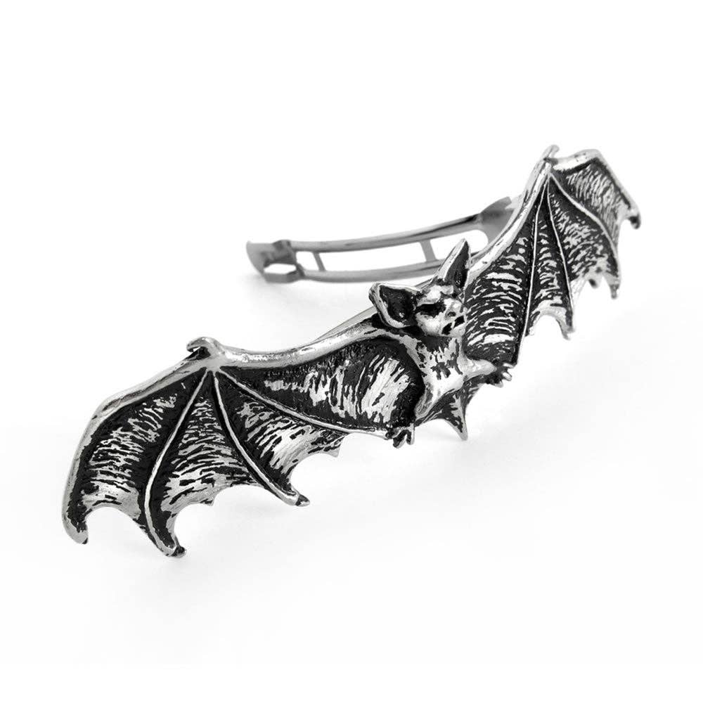 Pewter Darkling Bat Hair Barrette
