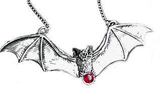 Flying Bat Pewter Necklace - Loved To Death