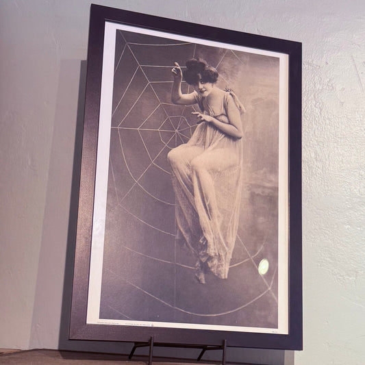 Framed Art Print Diabolical Woman in Spider Web - Loved To Death