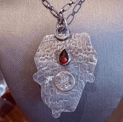 Gothic Victorian Handmade Obsidian Snakes Coffin Spiderweb Necklace - Loved To Death