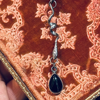 Handmade Snake Onyx Drop Necklace - Loved To Death