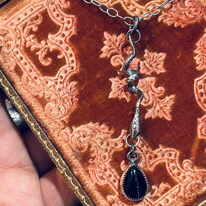 Handmade Snake Onyx Drop Necklace - Loved To Death