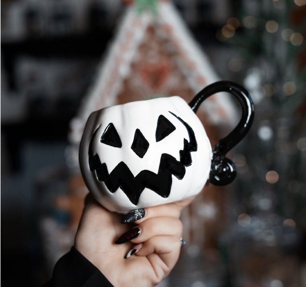 Haunted Pumpkin Mug White - Loved To Death