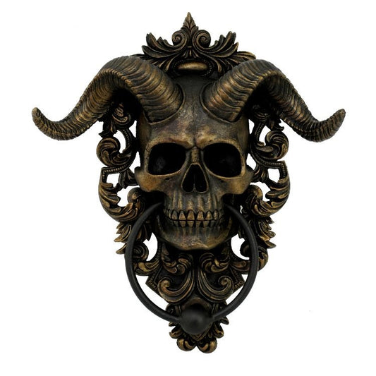 Horned Skull Door Knocker - Loved To Death