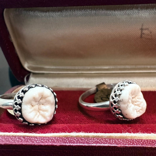 Human Tooth Ring Sterling Crown Setting - Loved To Death