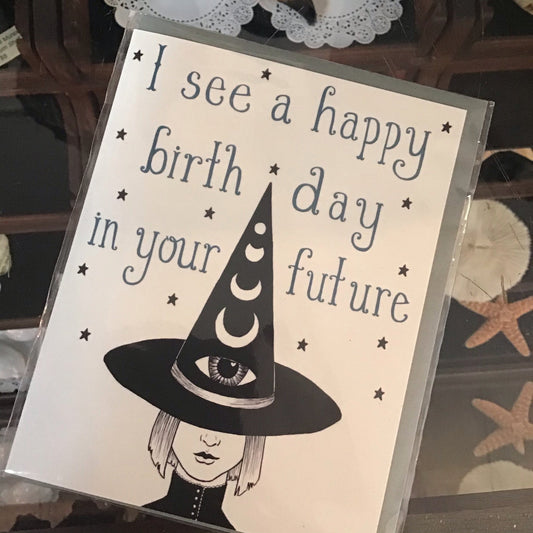I See a Happy Birthday Witch Gift Card - Loved To Death