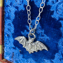 Load image into Gallery viewer, Gothic Victorian Bat Handmade Art Nouveau Pendant Sterling Necklace
