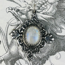 Load image into Gallery viewer, Victorian Filigree Sterling Moonstone Necklace
