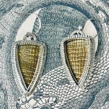 Load image into Gallery viewer, Sterling Snake Skin Smoky Quartz Earrings
