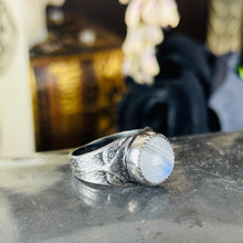 Load image into Gallery viewer, Horned Owl Sterling Ring w/ Stone of choice
