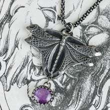 Load image into Gallery viewer, Dragonfly Ruby Handmade Necklace Art Nouveau Sterling
